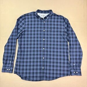 Original Penguin Blue Plaid Men's Long Sleeve Shirt Size XXL